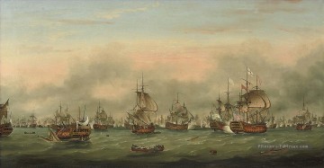 Thomas Mitchell La bataille de la guerre des mers de Saintes Peinture à l'huile